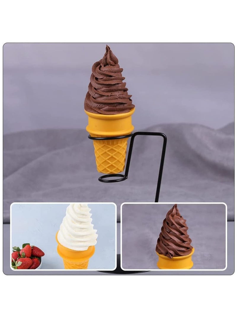 Zikra Fake Ice Cream Cone Artificial Ice Cream Model Pretend Play Kitchen Food Toy for Shop Window Display Decor Party Photo Props(4Pcs) - Image 5