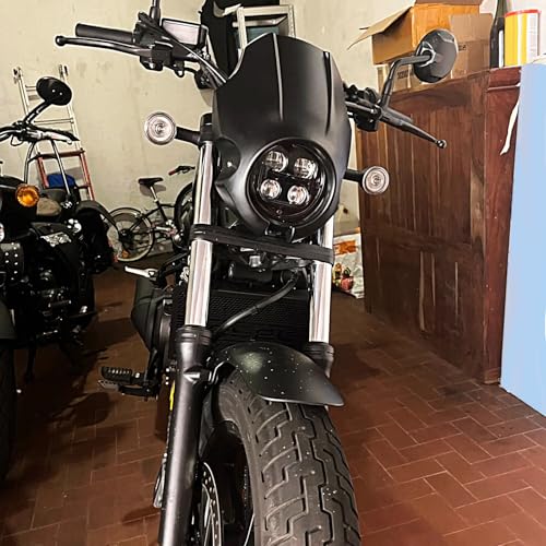 Rudyness Motorcycle Front Black Fairing Headlight Windshield Cover Compatible for Honda 2020-2023 Rebel CMX 500 300 1100 (Matte Black) - Image 4