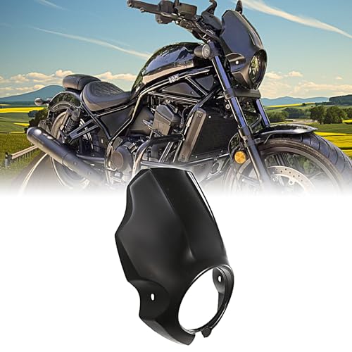 Rudyness Motorcycle Front Black Fairing Headlight Windshield Cover Compatible for Honda 2020-2023 Rebel CMX 500 300 1100 (Matte Black) - Image 1