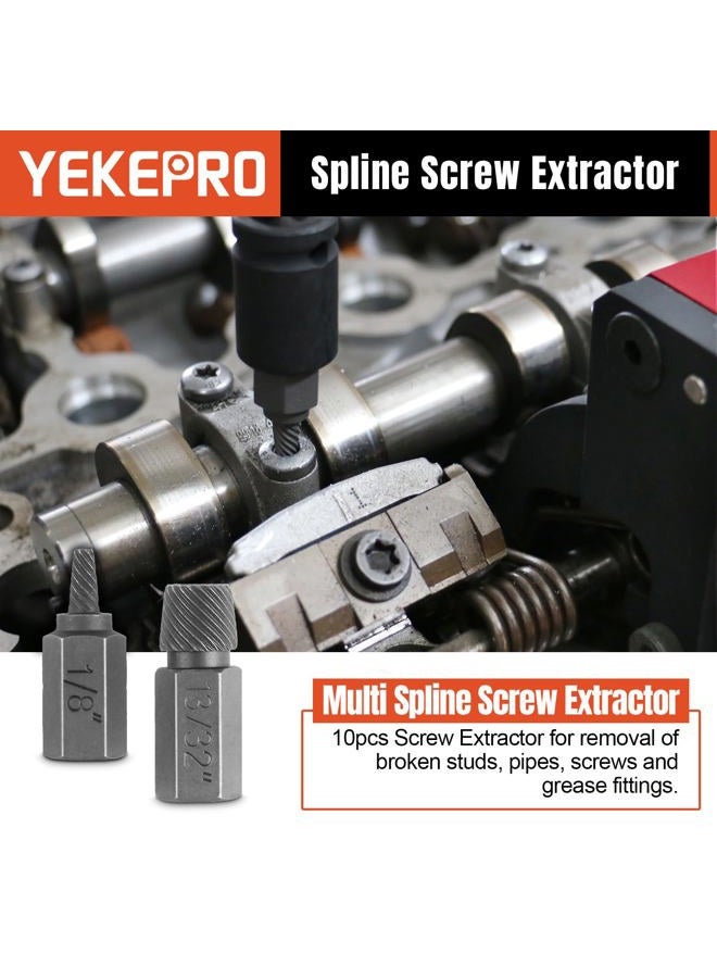 YEKEPRO 40 Pcs Bolt & Screw Extractor Set with Left Hand Cobalt Drill Bit Set, Easy Out Broken Stripped Screw Removal Tool for Damaged, Frozen, Studs, Rusted, Rounded-Off Bolts, Nuts & Screws, T15139 - Image 4