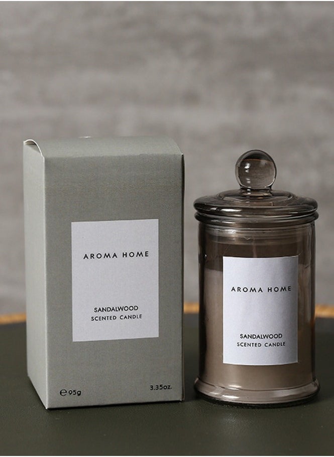 Aroma Home - Aroma Naturals Luxury Candles Scented Candle Jar with Lid Perfect Design Perfect Gift for Home Decor Fashion 95g (Ebony Sandalwood) - Image 1