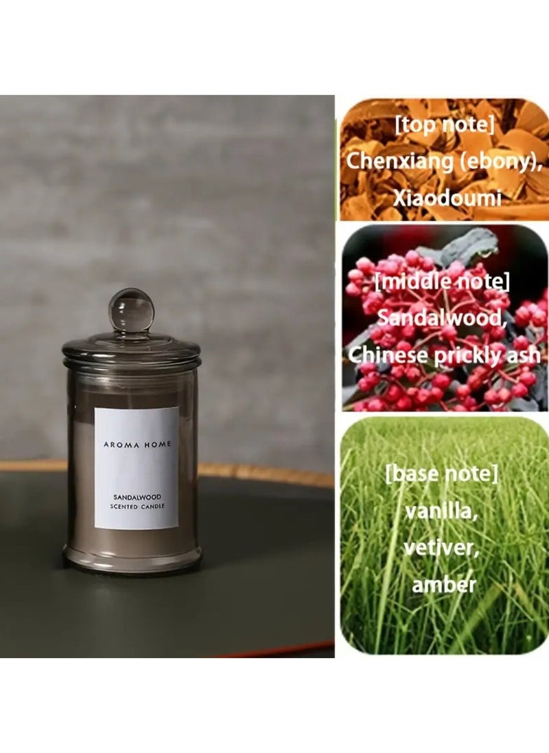 Aroma Home - Aroma Naturals Luxury Candles Scented Candle Jar with Lid Perfect Design Perfect Gift for Home Decor Fashion 95g (Ebony Sandalwood) - Image 1