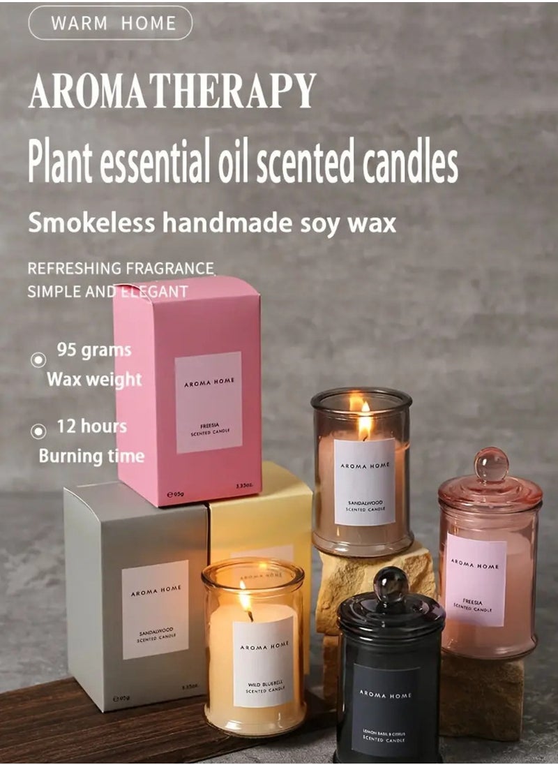 Aroma Home - Aroma Naturals Luxury Candles Scented Candle Jar with Lid Perfect Design Perfect Gift for Home Decor Fashion 95g (Ebony Sandalwood) - Image 1