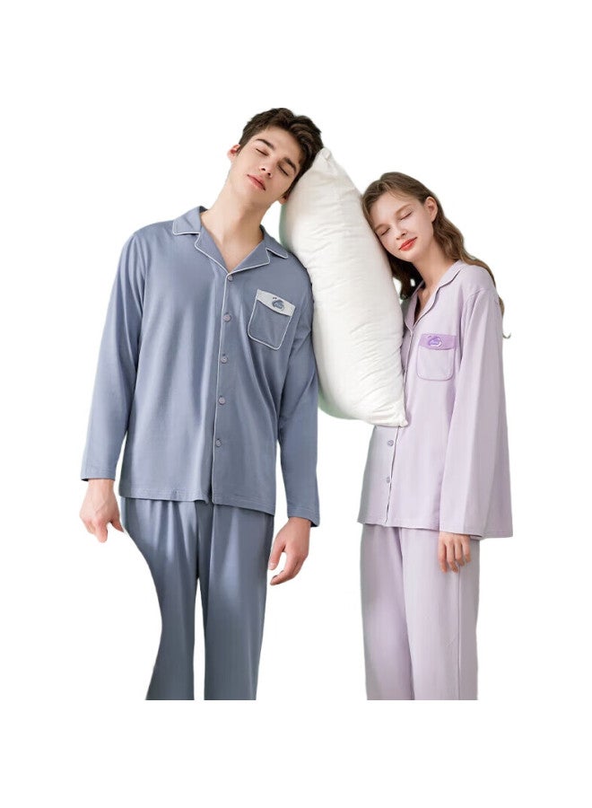 Fenton Mingxing Fan Chengcheng Same Style Anti-Mite Pure Cotton Pajamas, Women'S Autumn And Winter Long-Sleeve Men'S Loungewear Set - Image 2