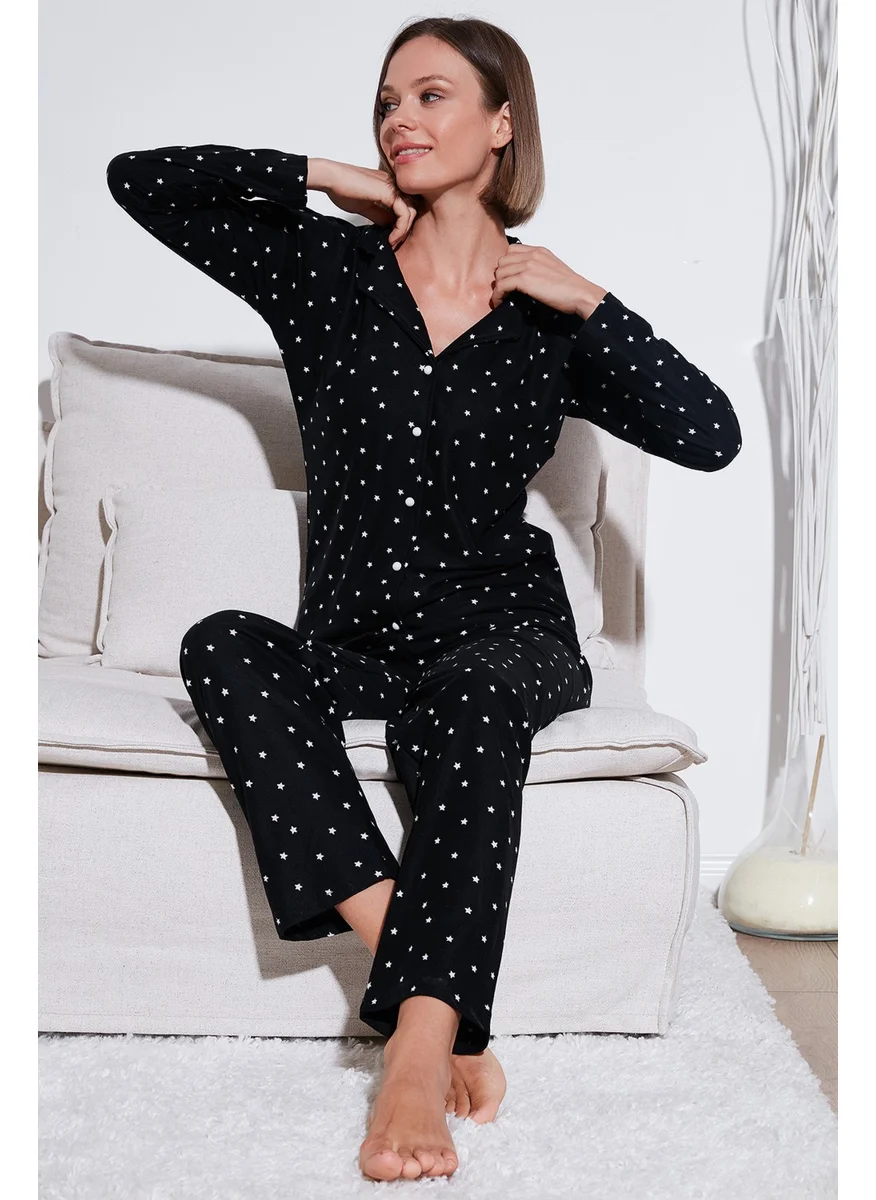 Lela Stretch Standard Fit Buttoned Pajama Set Women's Pajama Set 60956601