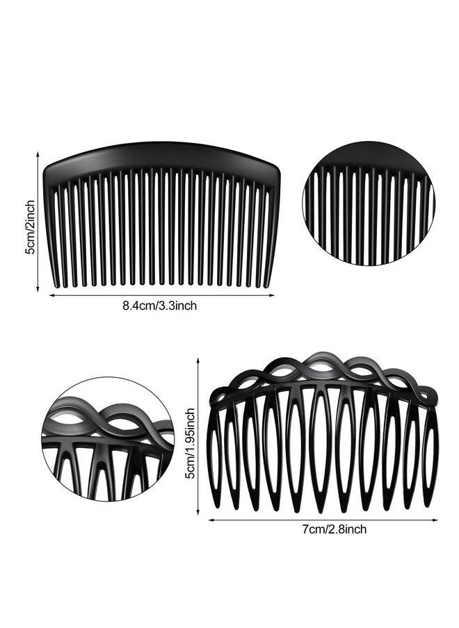 WILLBOND 24 Pieces French Side Hair Comb Clip Set Plastic Twist Comb Hair Clip Combs Accessories With 11/23 Teeth French Hair Side Combs For Girls Women (Black Transparent Brown)  - Image 3