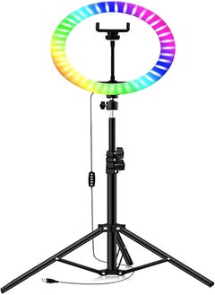Generic Ring Light MJ26 RGB LED Soft with Stable Base -, Ergonomic Design, 360° Rotatable, Perfect for Live Streaming, with Non-Slip Silicone Base 