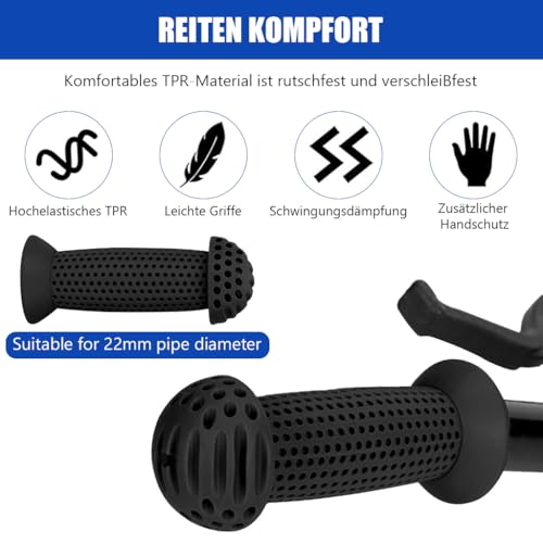 Proberos® Bike Handle Grips, 3.9 inches Soft Silicone Grip, Porous Silicone Anti-Slip Grip Universal Children's Bicycle Grips for Scooter, Tricycle, Children's Balance Bike (Black) - Image 4