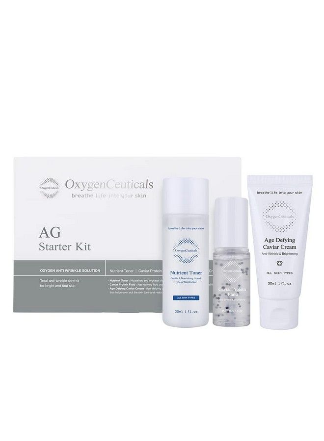 OxygenCeuticals Nutrient Toner 30Ml And Caviar Protein Fluid 15Ml And Age Defying Caviar Cream 30Ml Ag Starter Kit - Image 1