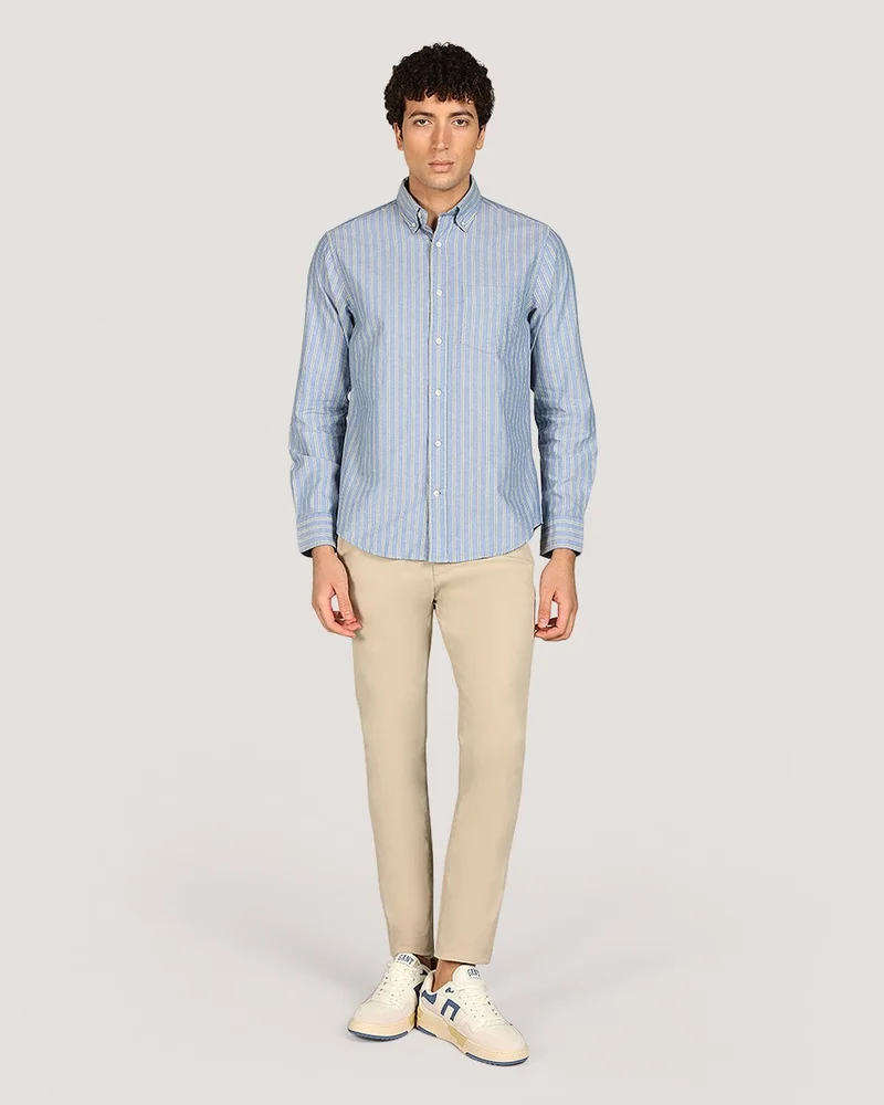 غانت قميص أكسفورد مخطط عادي