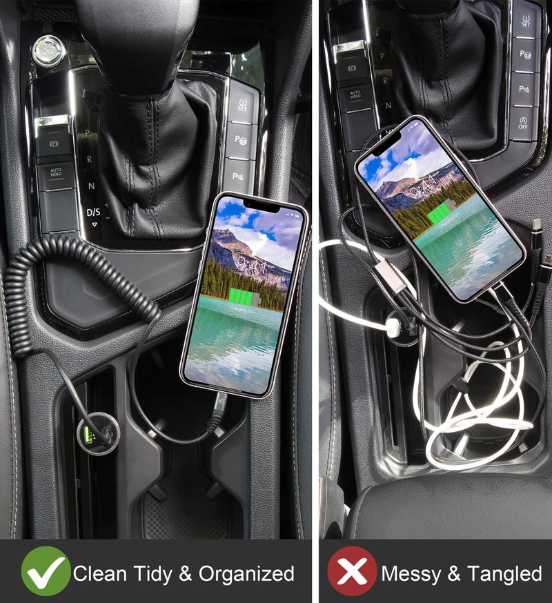 KIYODA Coiled Lightning Cable, iPhone Charger Cable 3FT for Car, 2 Pack [Apple MFi Certified] 3 Feet Lightning Cord Compatible with iPhone14/13/12/11 Pro Max/XS MAX/XR/XS/X/8/7/Plus/6S iPad/iPod- Black - Image 5