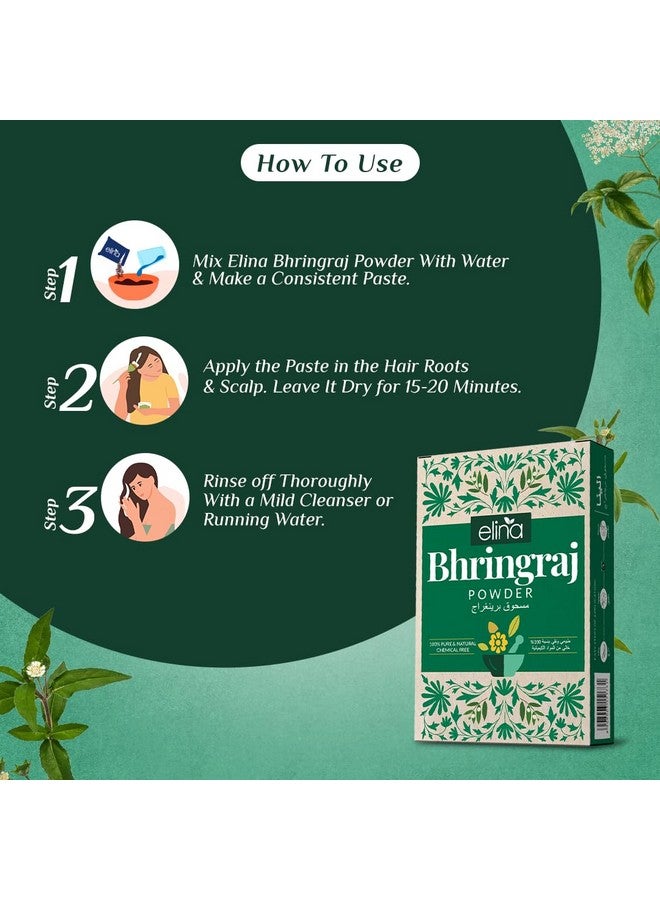 Elina 100Gm Pure Bhringraj Powder | Organic Eclipta Alba for Hair Growth & Scalp Care | Ayurvedic Herbal Treatment for Strong, Shiny Hair | Natural & Chemical-Free (Pack of 2) - Image 5
