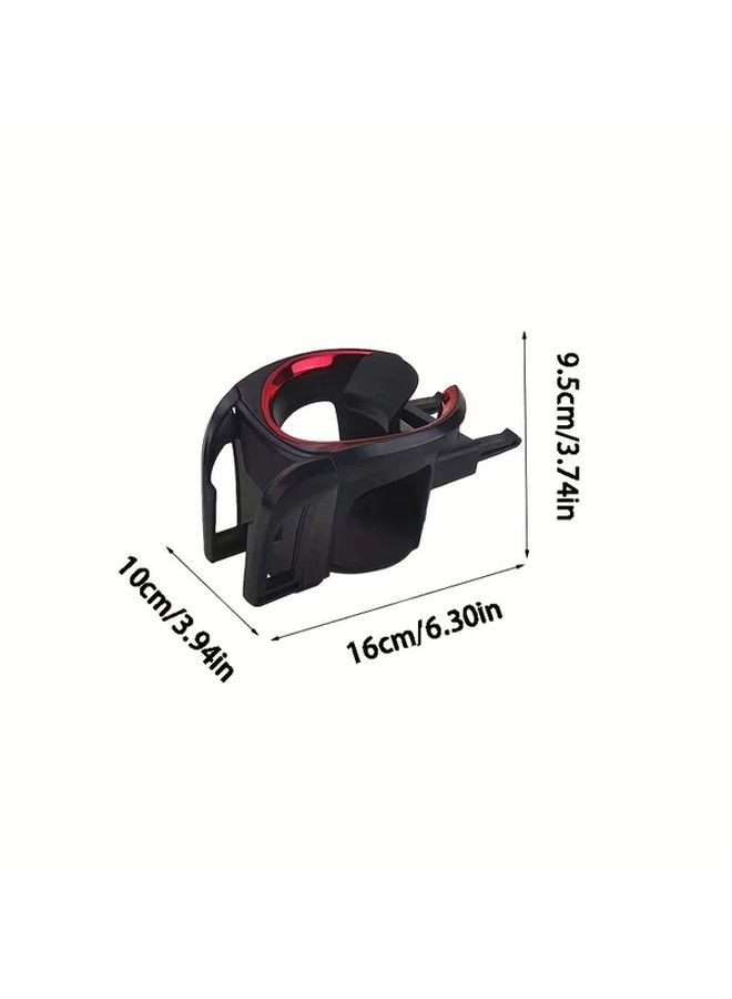 Adjustable Car Cup Holder Black Red Durable ABS Vent Clip Beverage Tea Mount Portable Auto Organizer - Image 2