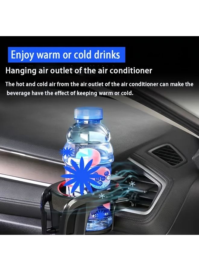 Adjustable Car Cup Holder Black Red Durable ABS Vent Clip Beverage Tea Mount Portable Auto Organizer - Image 4
