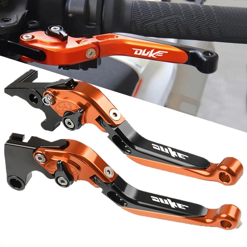 FREAXLL Duke 125 390 Brake Clutch Levers Set Foldable Extendable CNC Aluminium for Duke 125 390 200 250 20112015 2017 2018 2019 2020 OrangeBlack