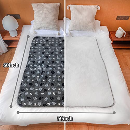 AIWEK Waterproof Pet Blanket Dog Blankets, Pattern Printing Super Soft Warm Fluffy Facecloth Sofa Car Bed Protector, Urine Proof Washable Pet Blanket for Puppy Large Dogs & Cats(Dog paw130cm*153cm) - Image 5
