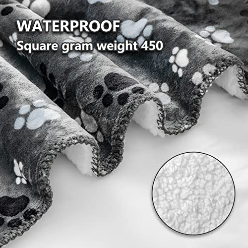 AIWEK Waterproof Pet Blanket Dog Blankets, Pattern Printing Super Soft Warm Fluffy Facecloth Sofa Car Bed Protector, Urine Proof Washable Pet Blanket for Puppy Large Dogs & Cats(Dog paw130cm*153cm) - Image 2
