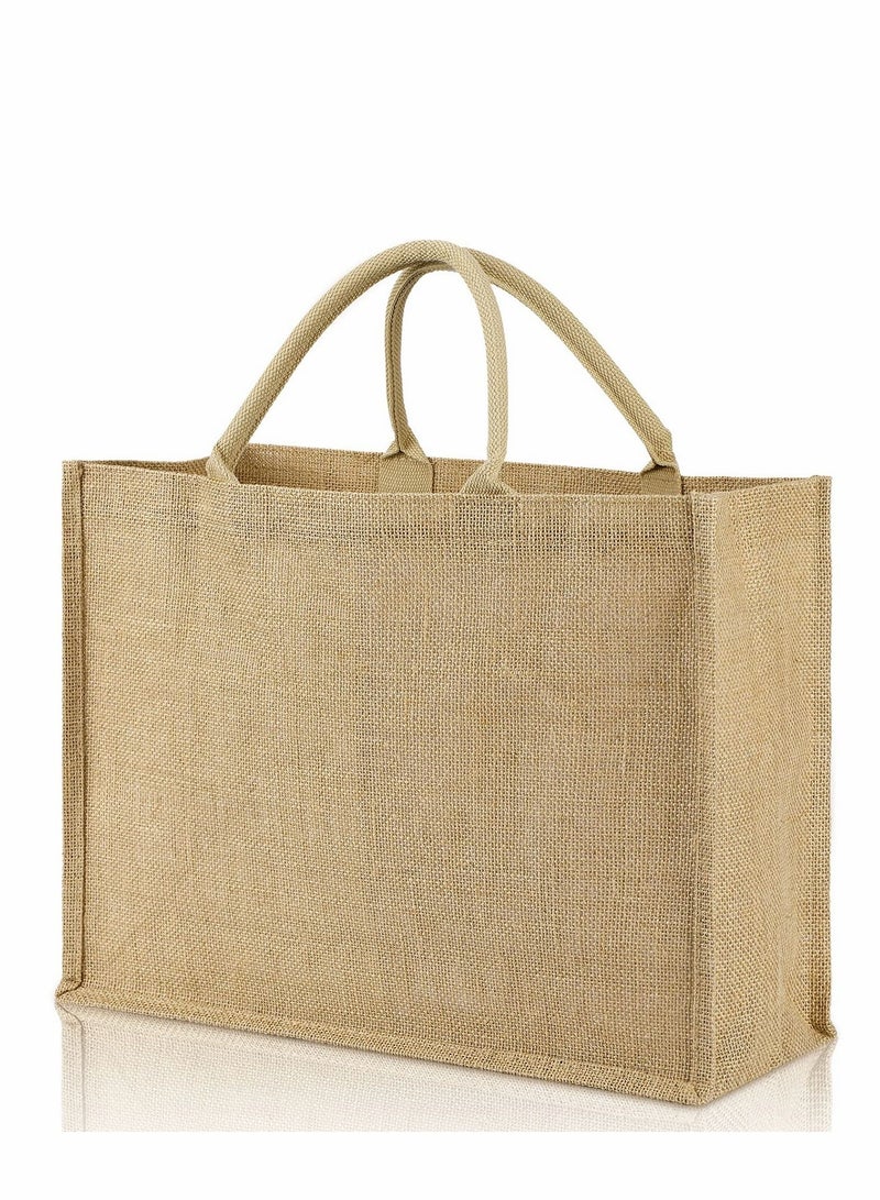 Y&D Tote Bags  Burlap Jute Reusable Canvas Gift Favors Bag with handles Blank Totes Bulk for Bridesmaid Wedding Women Market Grocery Shopping Bachelorette Party Beach Trip DIY  - Image 1