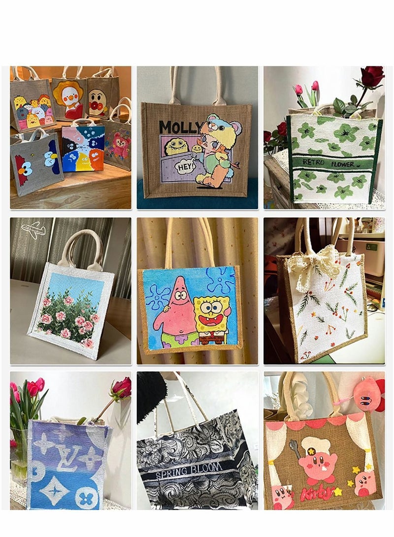 Y&D Tote Bags  Burlap Jute Reusable Canvas Gift Favors Bag with handles Blank Totes Bulk for Bridesmaid Wedding Women Market Grocery Shopping Bachelorette Party Beach Trip DIY  - Image 3