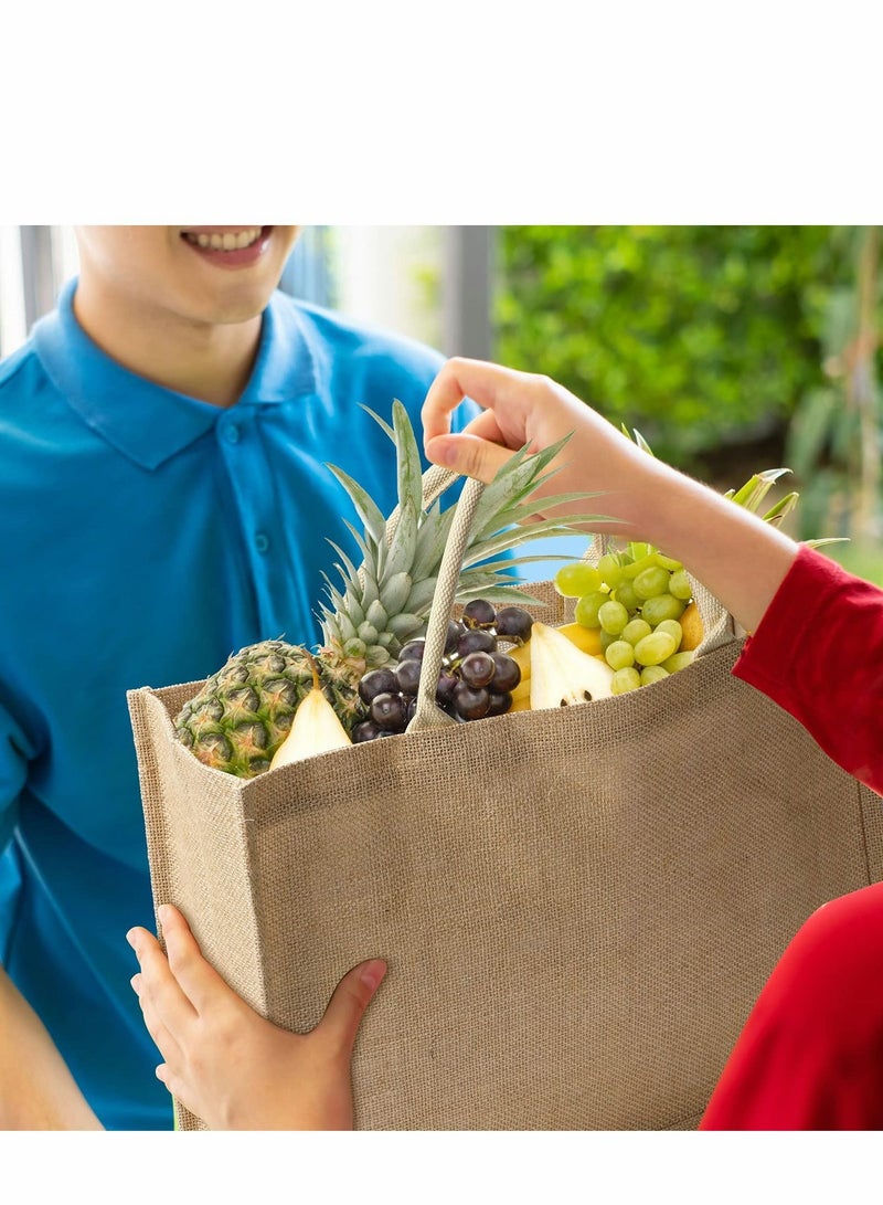 Y&D Tote Bags  Burlap Jute Reusable Canvas Gift Favors Bag with handles Blank Totes Bulk for Bridesmaid Wedding Women Market Grocery Shopping Bachelorette Party Beach Trip DIY  - Image 4