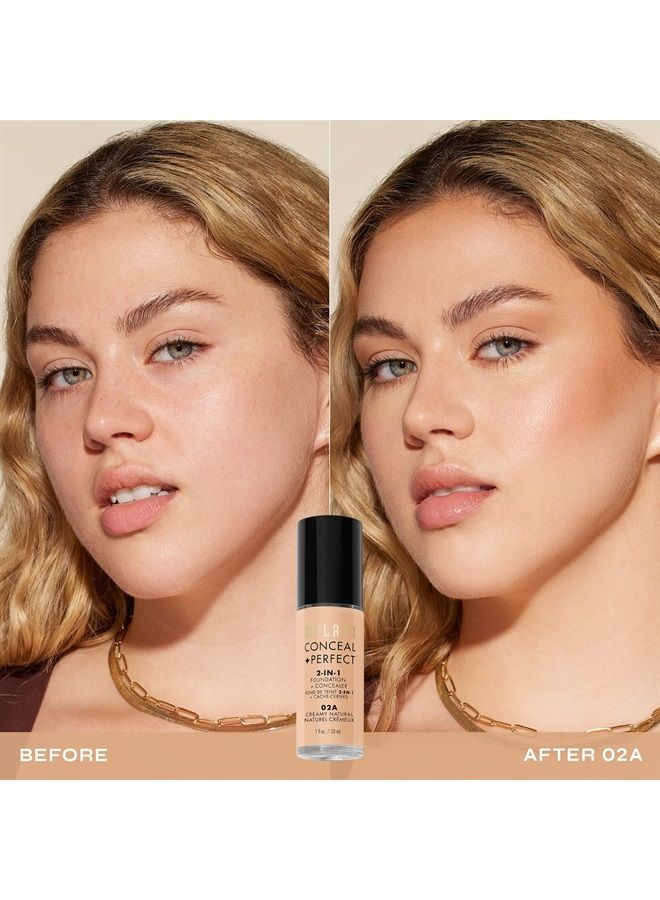 MILANI Conceal + Perfect 2-in-1 Foundation + Concealer - Creamy Natural (1 Fl. Oz.) Cruelty-Free Liquid Foundation - Cover Under-Eye Circles, Blemishes & Skin Discoloration for a Flawless Complexion - Image 2