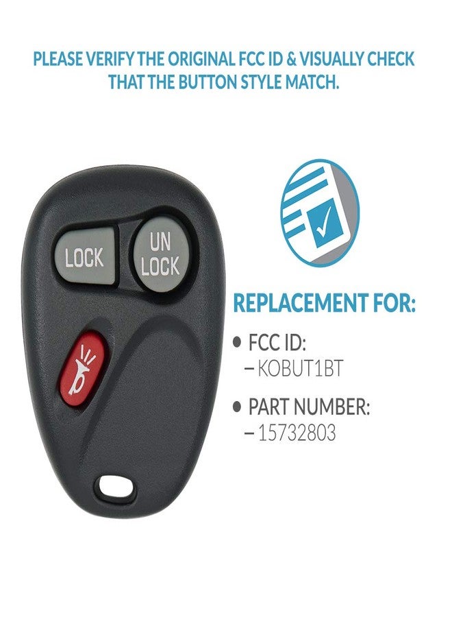 Keyless2Go Replacement for Keyless Entry Car Key Vehicles That Use 3 Button 15732803 KOBUT1BT - 2 Pack - Image 4
