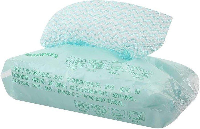 Green Non Stick Oil Dish Cloth 80pcs Disposable Non Woven Fabric Duster Hand Towel Kitchen Towels - Image 2