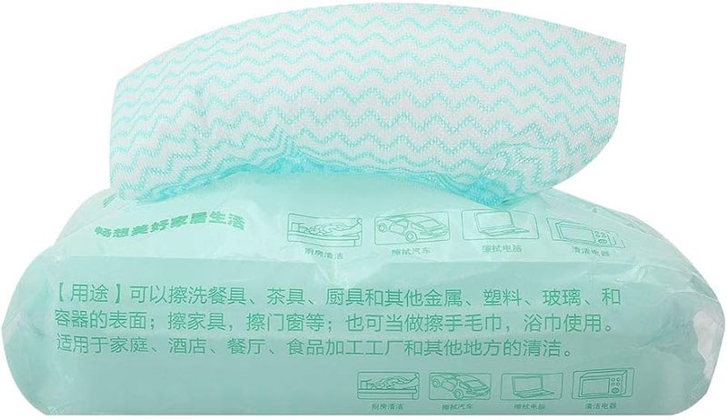 Green Non Stick Oil Dish Cloth 80pcs Disposable Non Woven Fabric Duster Hand Towel Kitchen Towels - Image 4