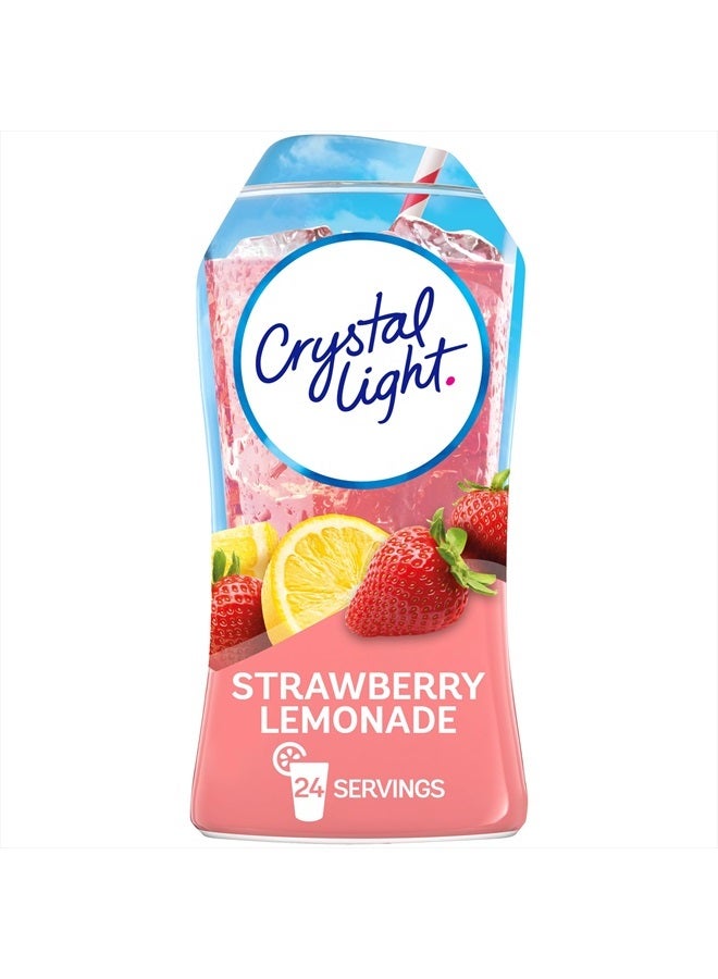 Crystal Light مشروب سائل بنكهة الفراولة والليمون، 1.62 أونصة سائلة زجاجة - Image 1