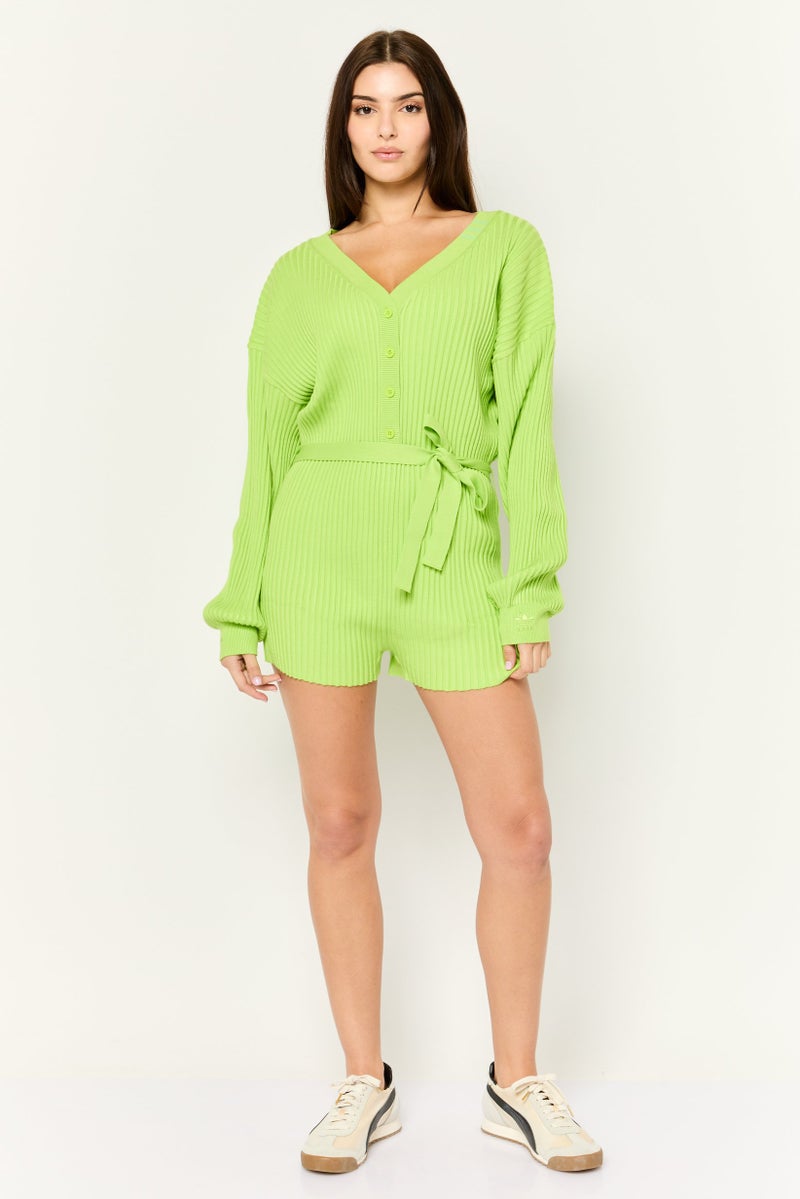 Adidas Women Sportswear Fit Long Sleeves Outdoor Playsuits, Green  - Image 3