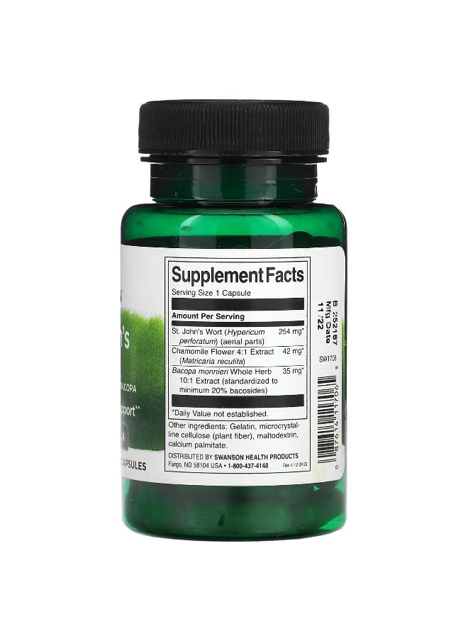 Swanson, St. John's Wort with Chamomile and Bacopa, 60 Capsules