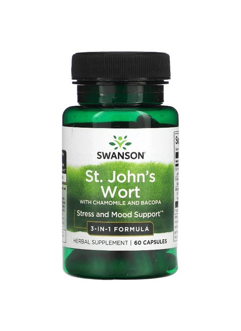 Swanson, St. John's Wort with Chamomile and Bacopa, 60 Capsules