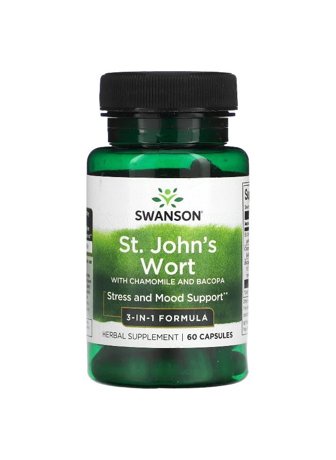 Swanson, St. John's Wort with Chamomile and Bacopa, 60 Capsules