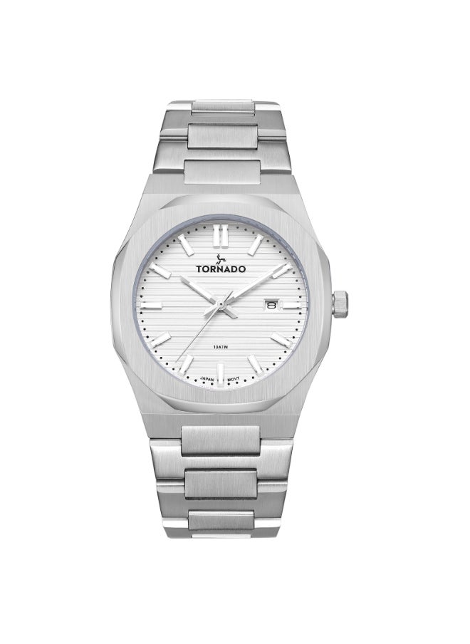 TORNADO - SPECTRA SET Men's Miyota GM12 Movement Watch, Analog Display and Stainless Steel Strap - T23006C-SBSW-S, Silver - Image 1