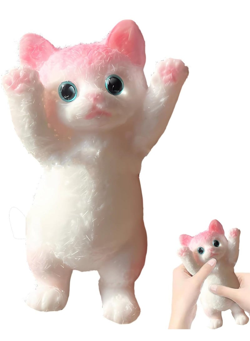 Big Hand Cat Squishy Toys Large Cute Ultra Soft Kitty Squeeze Fidget Toys for Stress Relief ,Kawaii Squishies Sticky Animal Toys for Adults Kids,Decompression Sensory