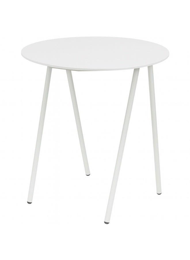 YI ONE Corner Table – Round White Powder-Coated Top with Metal Legs, 500×500×600 mm, Indoor & Outdoor Side Table for Sofa, Bed, Office & Home - Image 2
