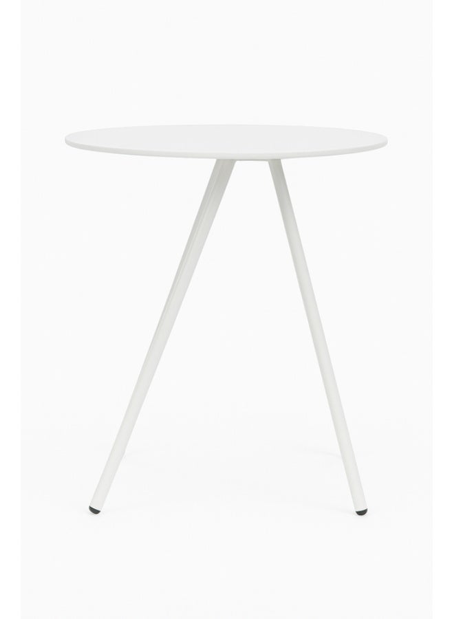YI ONE Corner Table – Round White Powder-Coated Top with Metal Legs, 500×500×600 mm, Indoor & Outdoor Side Table for Sofa, Bed, Office & Home - Image 3