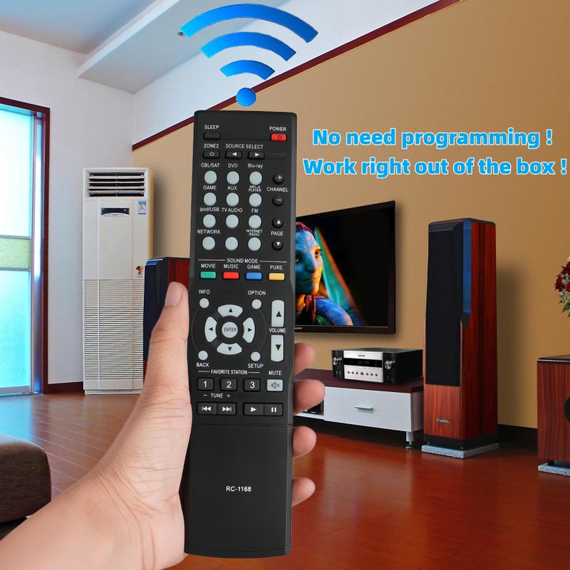 uehba New RC-1168 Replaced AV Remote Control Fit for Denon AVR-S710W AVR-X1100W AVR-S500BT AVR-X510BT AVR-S700W AVR-X2100W AVR-1613 AV A/V Home Theater Receiver System - Image 3