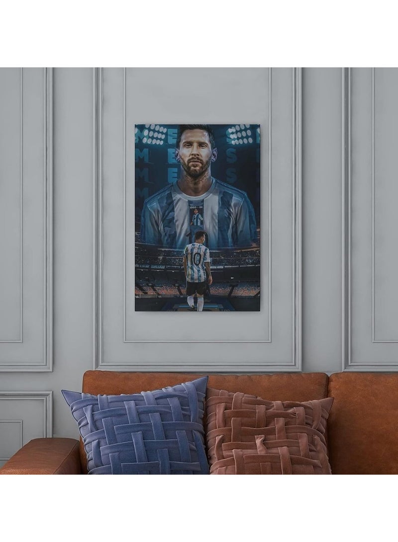 Today Idea Today Idea Lionel Messi Football Stars Canvas Poster | Unframed Wall Art Decor | 16in x 24in (Lionel Messi Poster) - Image 2