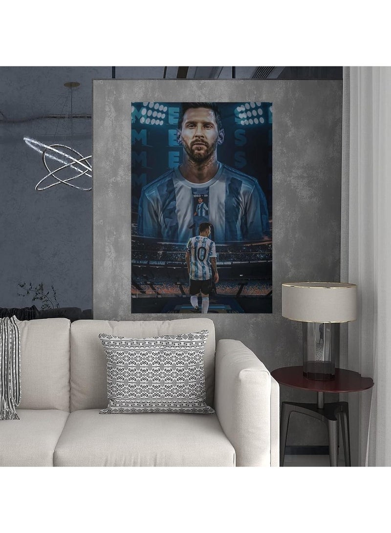 Today Idea Today Idea Lionel Messi Football Stars Canvas Poster | Unframed Wall Art Decor | 16in x 24in (Lionel Messi Poster) - Image 3