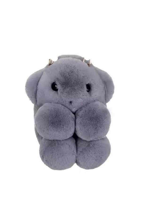 NAPP MALL Taddy Bear Panda Sling Bag Cute Fluffy Sling Bags For Girls Kids Cute Shaped bags Crossbody Plush Purse Chain Shoulder handbags goodies bag for return gifts kids Grey Color - Image 1