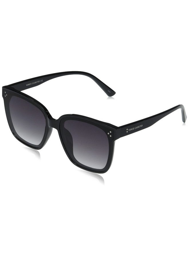 VINCE CAMUTO Womens Vc965 Chic Uv Protective Studded Cat Eye Sunglasses Luxe Gifts For Women 61 Mm Black Mm Us - Image 1