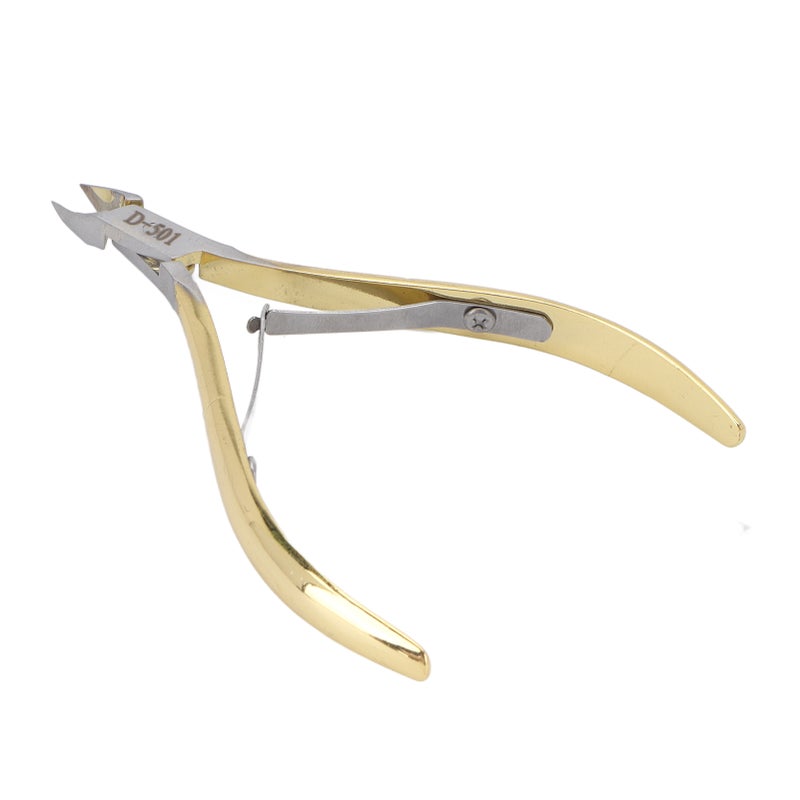 Nail Cuticle Nipper Professional Cuticle Cutter Clipper Manicure Tool for Fingernails Gold - Image 1