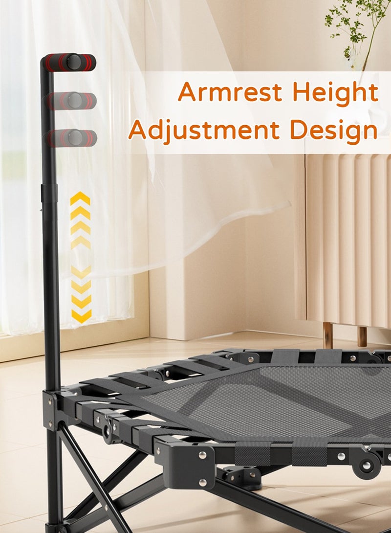 ليوكور ترامبولين قابل للطي مقاس 45 بوصة مع مقبض قابل لضبط الارتفاع على 3 مستويات، يتحمل حتى 150 كجم، أداة ارتداد التمارين الرياضية للبالغين والأطفال للتدريب في صالة الألعاب الرياضية المنزلية، مستقر وهادئ للتمرين الداخلي والخارجي - Image 3