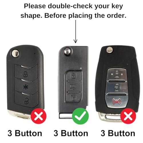 Keycept Metal Alloy Key Cover Compatible with XUV500 3 Button Flip Key with Keychain - Image 2
