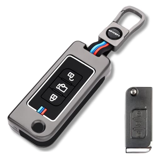 Keycept Metal Alloy Key Cover Compatible with XUV500 3 Button Flip Key with Keychain - Image 1