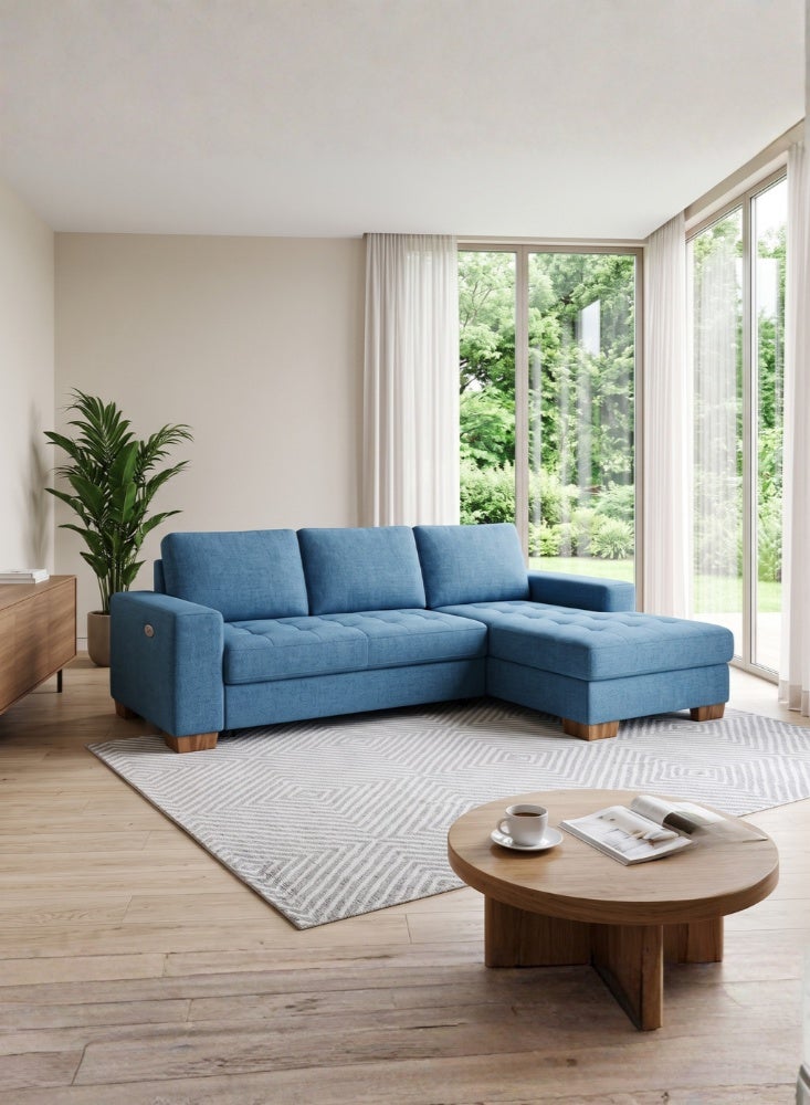 KARNAK Orvex L Shape Sofa With Storage Blue - Image 1