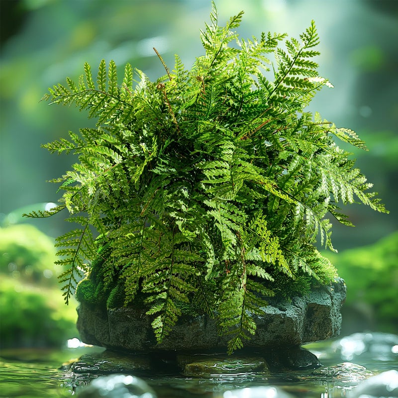 Bailikang 4PCS Artificial Boston Fern Fake Ferns Hanging Plant UV Resistant Inoor Outdoor Faux Shrubs 19Inch Large Faux Ferns Greenery Stems for Home Office Garden Decoration - Image 3