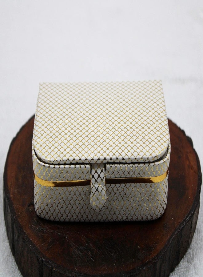 LUCES PU Leather Cosmetic Jewellery accessories Vanity Storage Earrings Studs Box Organizer Necklace Wardrobe Organizer for Women Pack of 6 (Cream) - Image 4