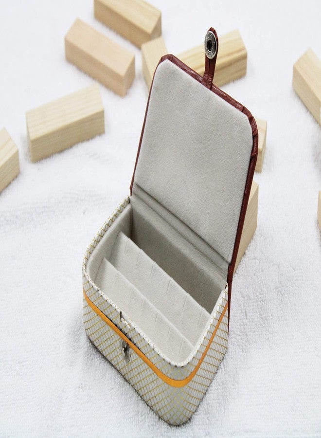 LUCES PU Leather Cosmetic Jewellery accessories Vanity Storage Earrings Studs Box Organizer Necklace Wardrobe Organizer for Women Pack of 6 (Cream) - Image 3